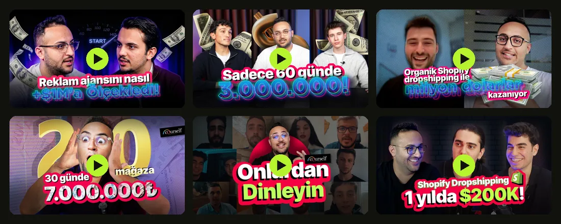 Courself öğrenci röportajları — gerçek başarı hikâyeleri YouTube serisi